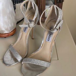 Steve Madden Silver Rhinestone Heel